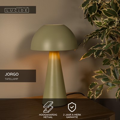 Lucide JORGO - Tafellamp - Ø 20 cm - 1xE27 - Groen | Essential